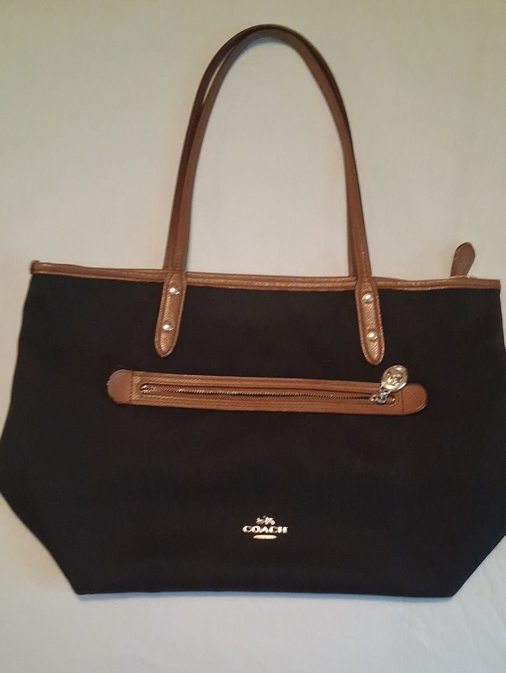 Coach Black Canvas Simple Tote Back